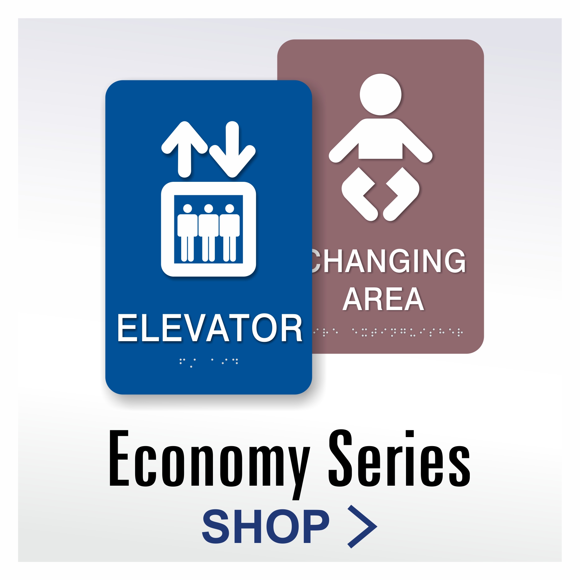 Economical Pictogram ADA Braille tactile signs for wayfinding & room ID